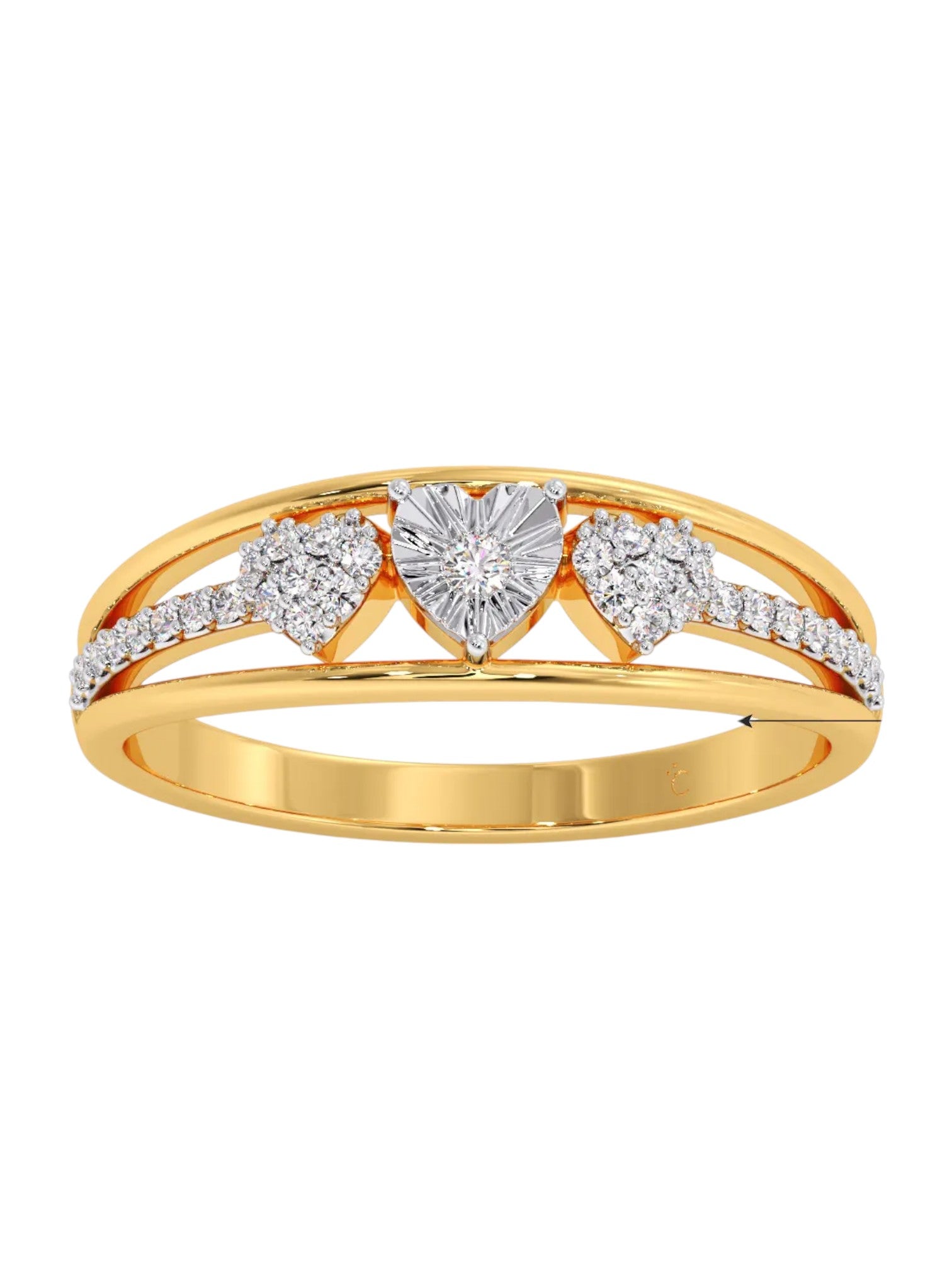 Trendy Tree Heart Sterling Silver Gold Plated CZ Stone Light Weight Finger Ring For Women By Kesardeep Impex